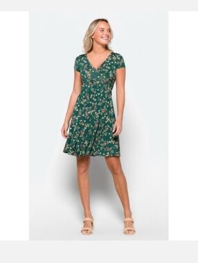 Kailegh Floral Green Wrap Dress
